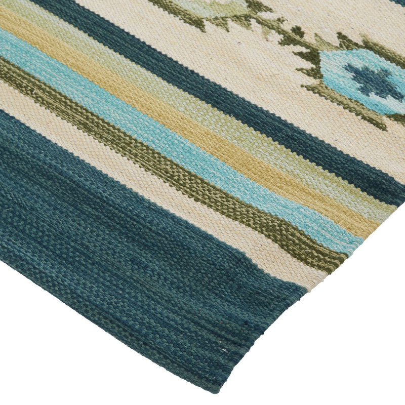 media image for Amara Flatweave Blue and Yellow Rug by BD Fine Corner Image 1 297