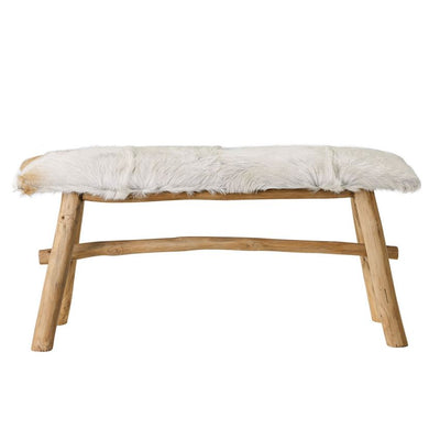 product image of Goat Fur Covered Wood Bench design by BD Edition 552
