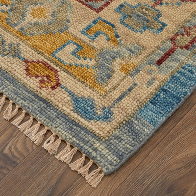 product image for foxboro traditional tribal hand knotted blue multi rug by bd fine filr6944blumlth00 5 14