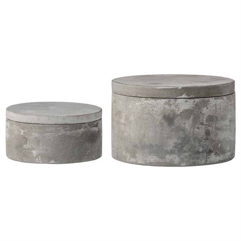 media image for Set of 2 Cement Boxes w/ Lids design by BD Edition 21
