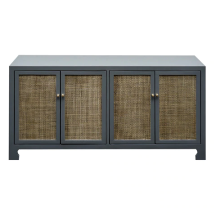 media image for four door cane cabinet with brass hardware in various colors 2 240