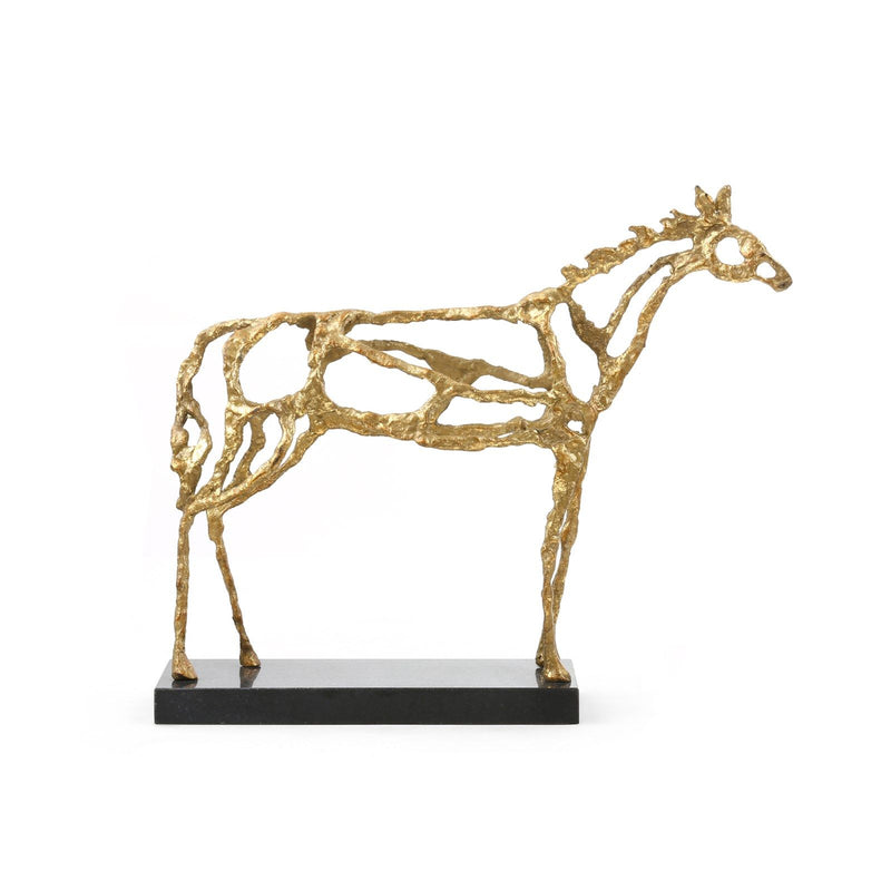 media image for Arabian Horse Statue in Gold 253