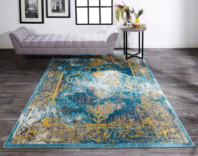 product image for Arsene Teal and Yellow Rug by BD Fine Roomscene Image 1 65