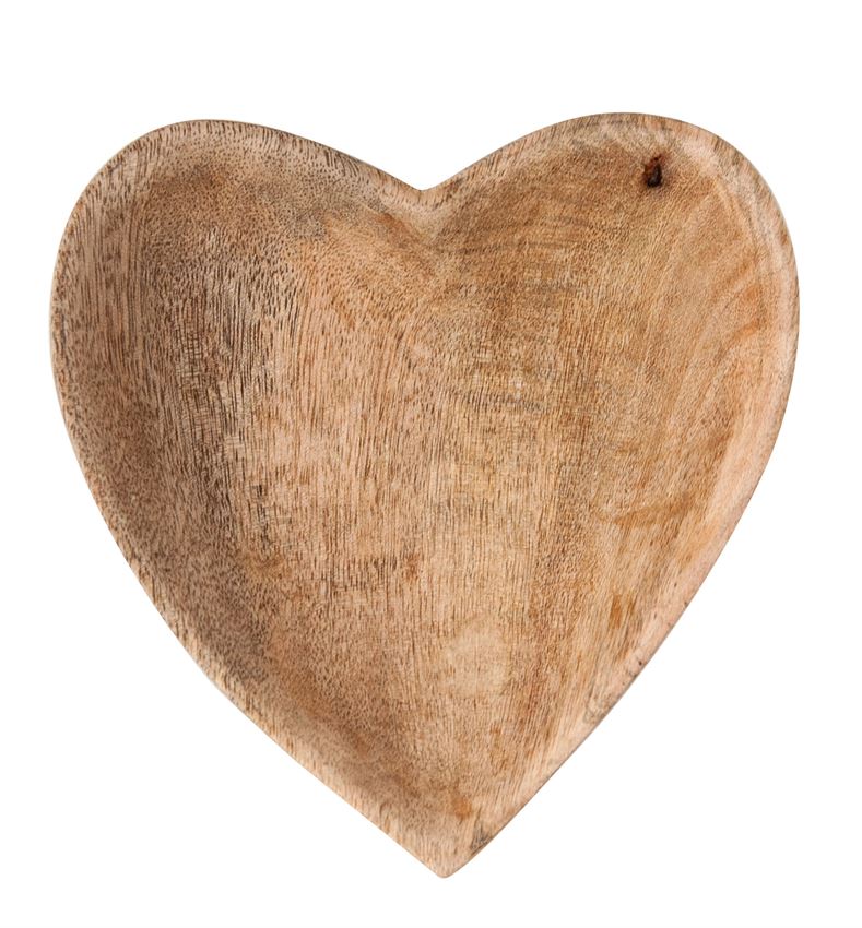 media image for Mango Wood Heart Bowl 273