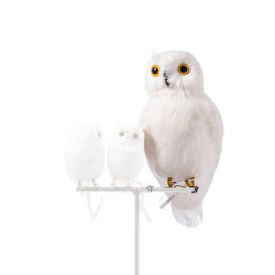 product image for artificial bird small white owl side design by puebco 3 77