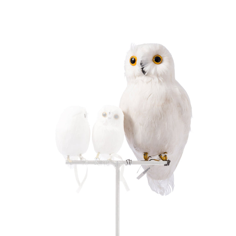 media image for artificial bird small white owl side design by puebco 3 282