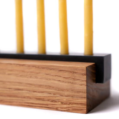 product image for Menorah Modern Wood and Steel in Oak 30