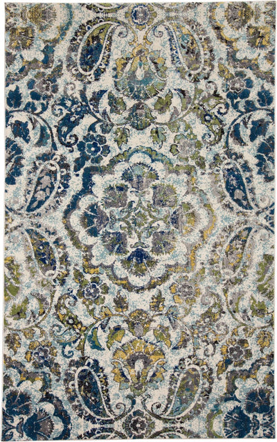 product image for Omari Ivory and Teal Rug by BD Fine Flatshot Image 1 51
