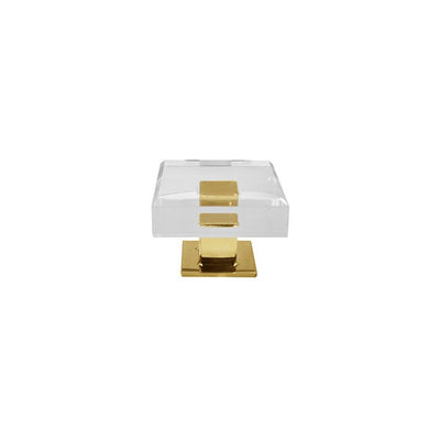 product image of Baker Modern Square Acrylic & Brass Knob design by BD Studio 53