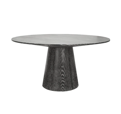 media image for Round Black Cerused Oak Dining Table Base with 59" Diameter Tapering Top 265
