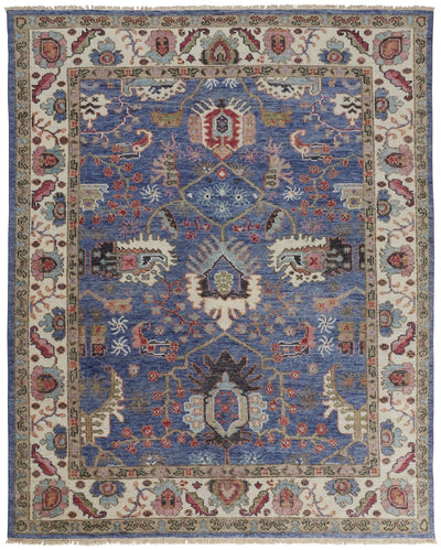 product image of Bennet Blue and Red Rug by BD Fine Flatshot Image 1 539