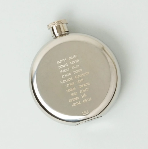 media image for stainless steal hip flask cheers 1 246