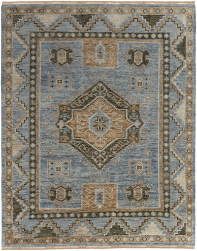 product image for foxboro traditional medallion hand knotted blue green rug by bd fine filr6935blugrnh00 1 85