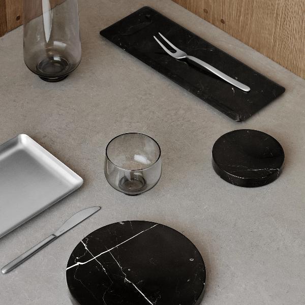 media image for PESA Marble Tray 7.5" x .8" in Black 257