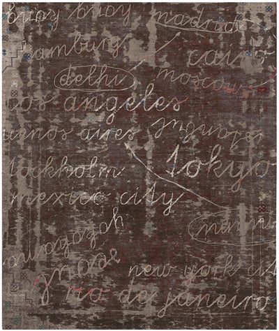 product image of Buenos Aires / Tokyo Hand Knotted Rug in Dark Brown design by Second Studio 515