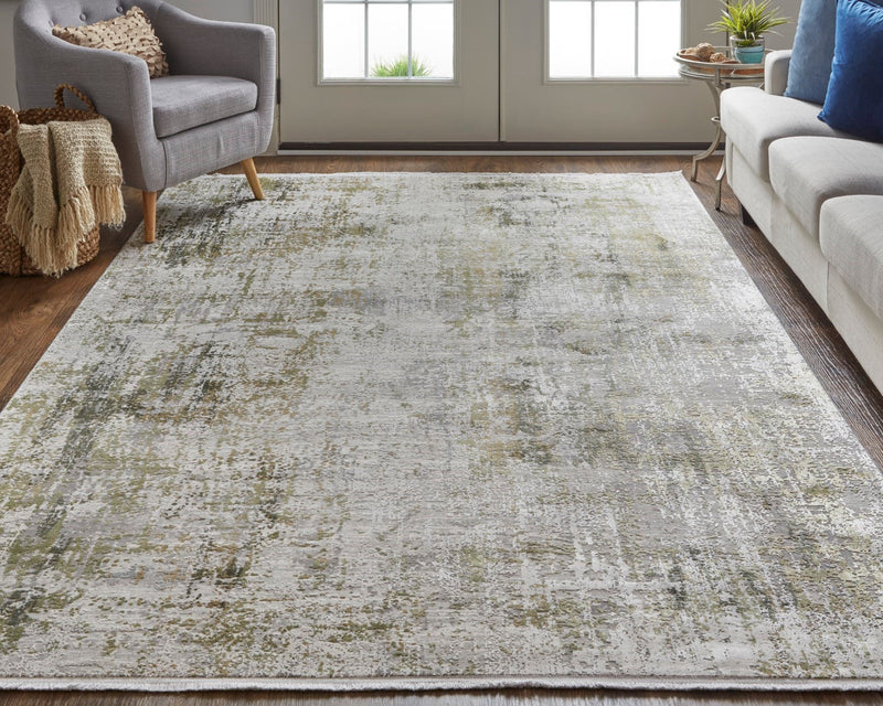 media image for Lindstra Abstract Olive Gray/Jade Green Rug 6 276