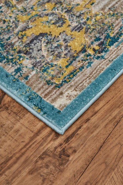 product image for Arsene Teal and Yellow Rug by BD Fine Corner Image 1 6