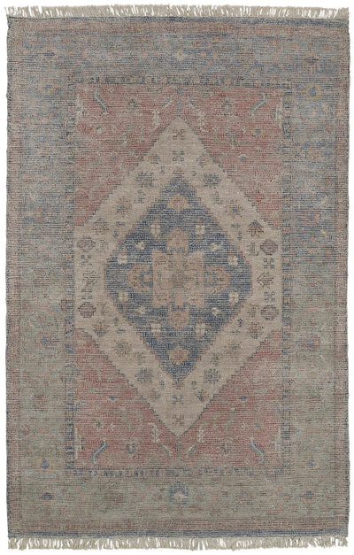 product image of Ramey Hand Woven Blue and Orange Rug by BD Fine Flatshot Image 1 580