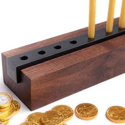 product image for Menorah Modern Wood and Steel in Walnut 43