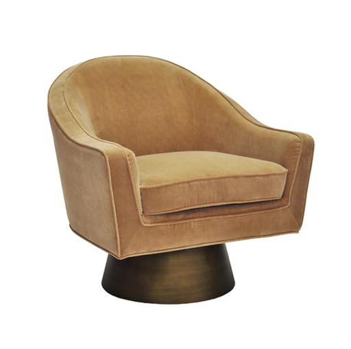 media image for Modern Swivel Chair with Bronze Base in Various Colors 245