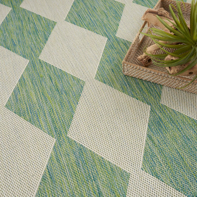 product image for Positano Indoor Outdoor Blue Green Geometric Rug By Nourison Nsn 099446938350 7 36