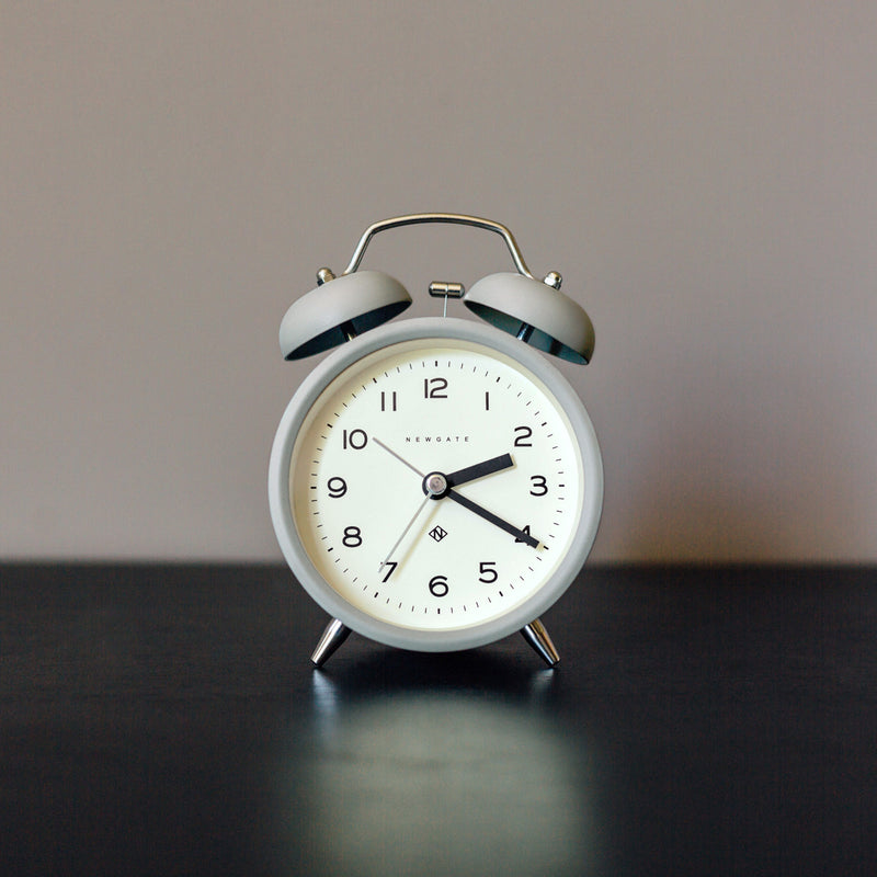 media image for charlie bell echo alarm clock in posh grey design by newgate 3 24