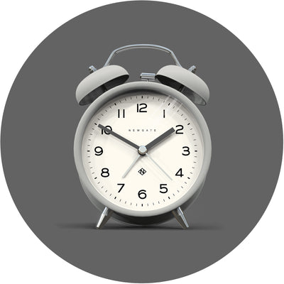 product image of charlie bell echo alarm clock in posh grey design by newgate 1 575
