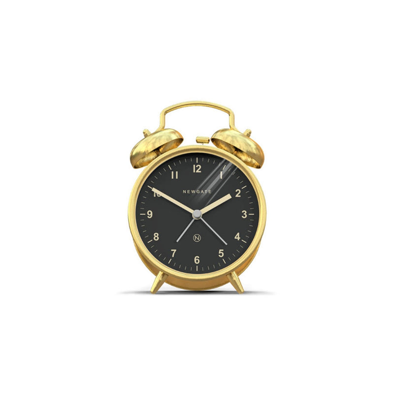 media image for charlie bell alarm clock in radial brass design by newgate 1 27