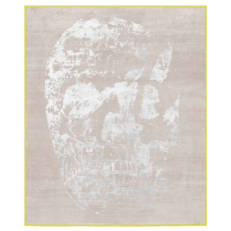 media image for copertino skull hand knotted silver rug by by second studio cl229 411x73 2 257
