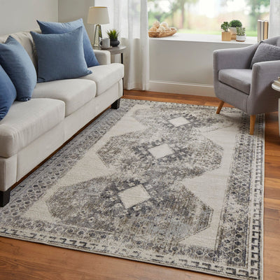 product image for Kiba Distressed Ivory/Taupe/Gray Rug 9 84