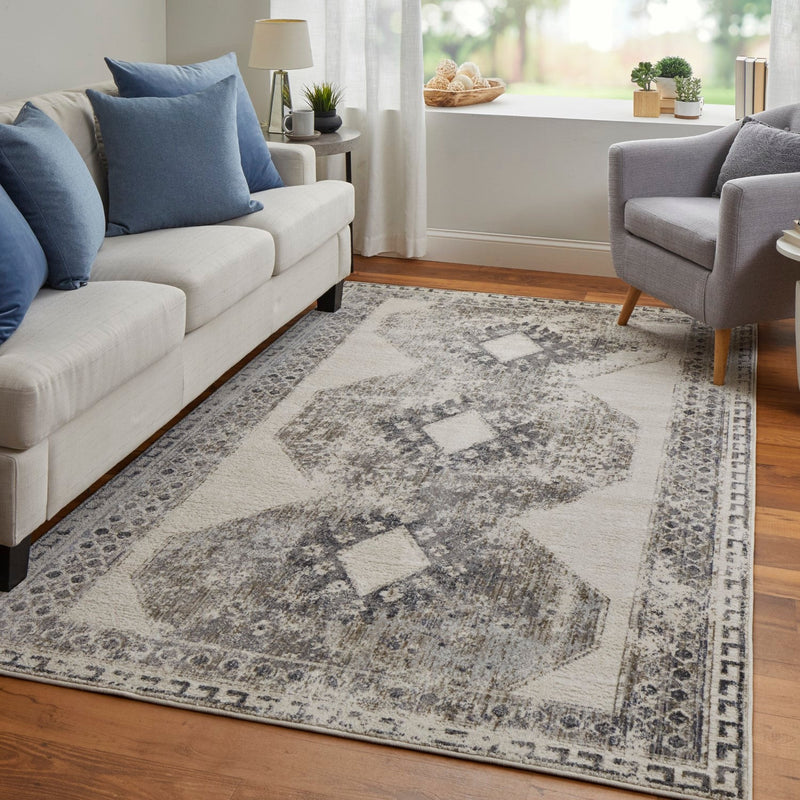 media image for Kiba Distressed Ivory/Taupe/Gray Rug 9 264
