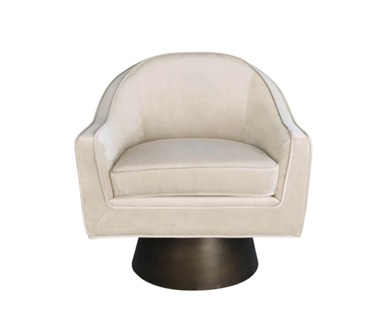media image for Modern Swivel Chair with Bronze Base in Various Colors 27