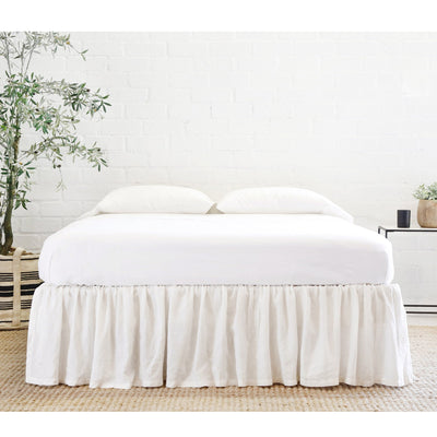 product image for Gathered Linen Bedskirt in Cream 55