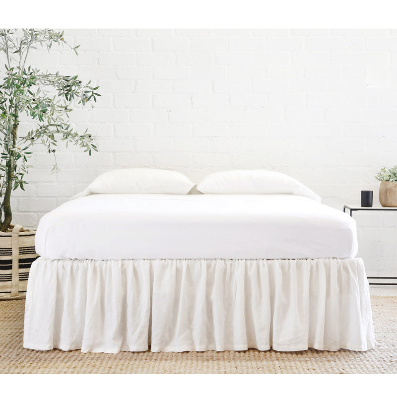 media image for Gathered Linen Bedskirt in Cream 266