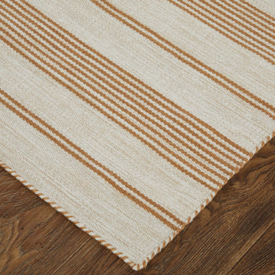 product image for Granberg Hand Woven Stripes Yellow / Ivory Rug 4 53