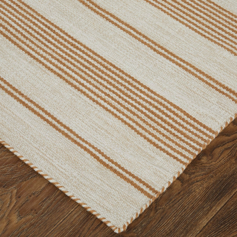 media image for Granberg Hand Woven Stripes Yellow / Ivory Rug 4 260