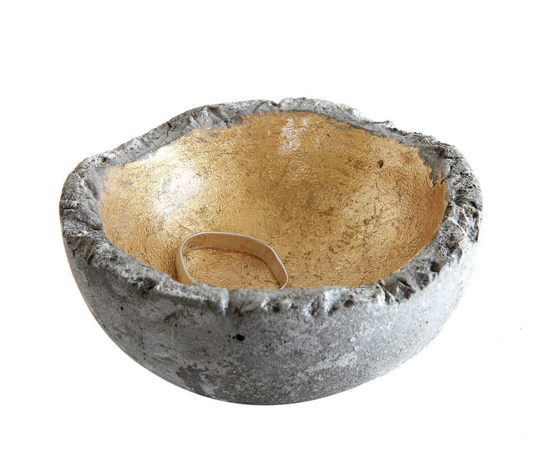 media image for Decorative Cement Bowl w/ Gold Detail design by BD Edition 210