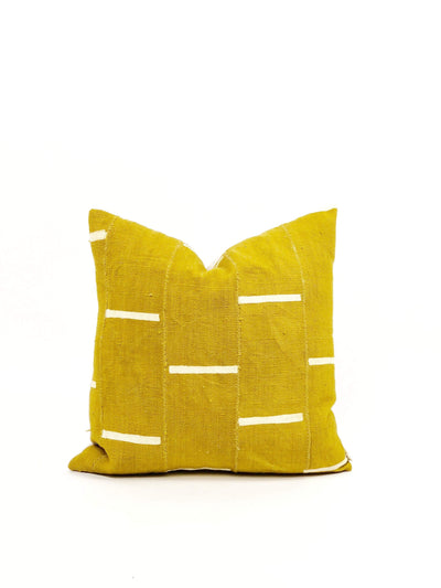 product image of Ras Yellow African Mud Cloth Pillow 1 565