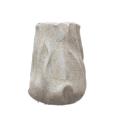 product image of stoneware organic shaped vase crackle glaze 1 543