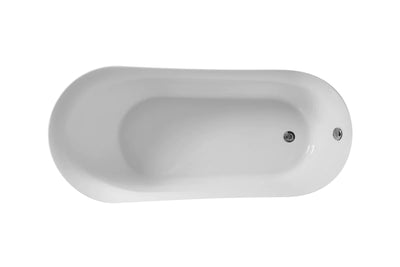 product image for chantal 67 soaking single slipper bathtub by elegant furniture bt10867gw 4 17