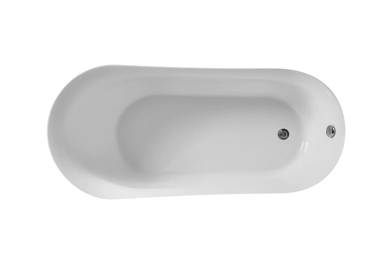 media image for chantal 67 soaking single slipper bathtub by elegant furniture bt10867gw 4 212