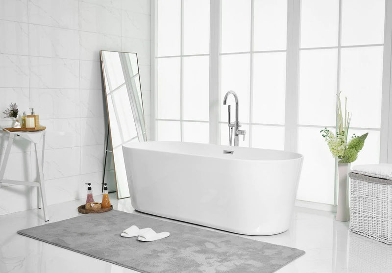 media image for odette 71 soaking roll top bathtub by elegant furniture bt10671gw 11 253