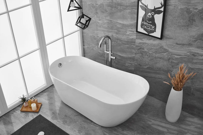 media image for chantal 67 soaking single slipper bathtub by elegant furniture bt10867gw 12 279