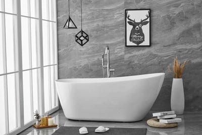product image for chantal 67 soaking single slipper bathtub by elegant furniture bt10867gw 9 71