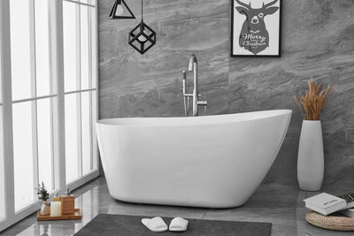 product image for chantal 59 soaking single slipper bathtub by elegant furniture bt10859gw 9 97