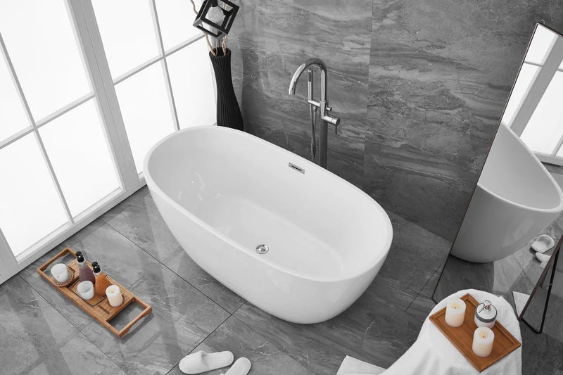 media image for allegra 59 soaking roll top bathtub by elegant furniture bt10759gw 11 299