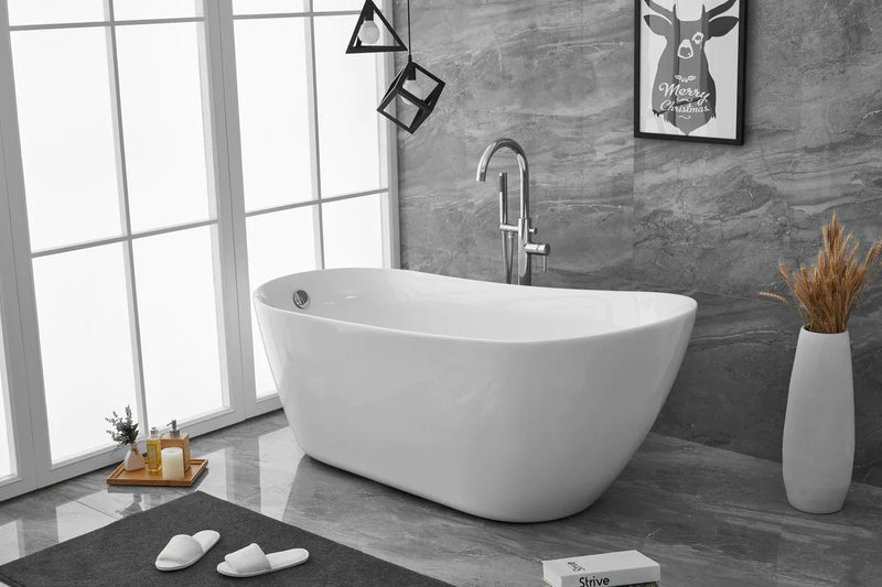 media image for chantal 67 soaking single slipper bathtub by elegant furniture bt10867gw 11 212