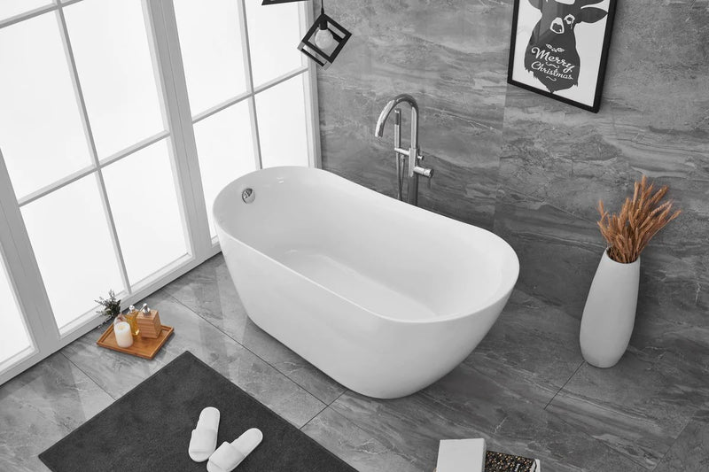 media image for chantal 59 soaking single slipper bathtub by elegant furniture bt10859gw 12 225