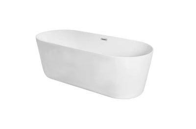 product image for odette 71 soaking roll top bathtub by elegant furniture bt10671gw 2 36