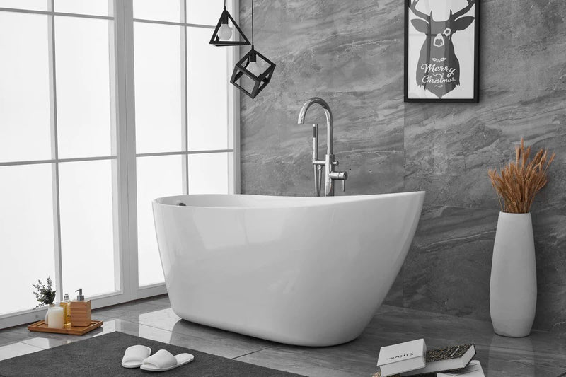 media image for chantal 59 soaking single slipper bathtub by elegant furniture bt10859gw 10 211
